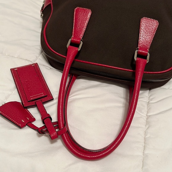 Prada Bowler Canvas and Leather Satchel - Picture 3 of 16